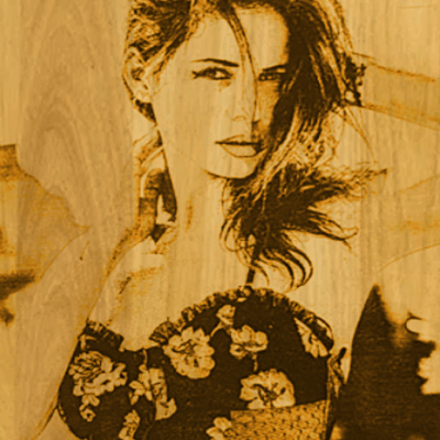 Photo gravée sur bois