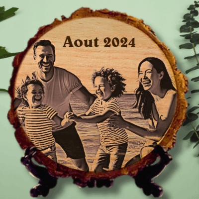 Rondin de bois gravé personnalisé