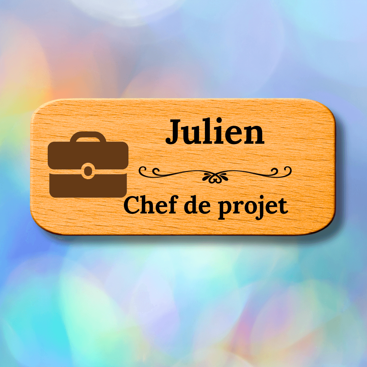 Badges en bois personnalisés - Chef de projet