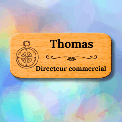 Badges en bois personnalisés - Directeur commercial