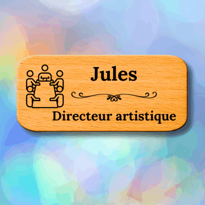 Badges en bois personnalisés - Directeur artistique