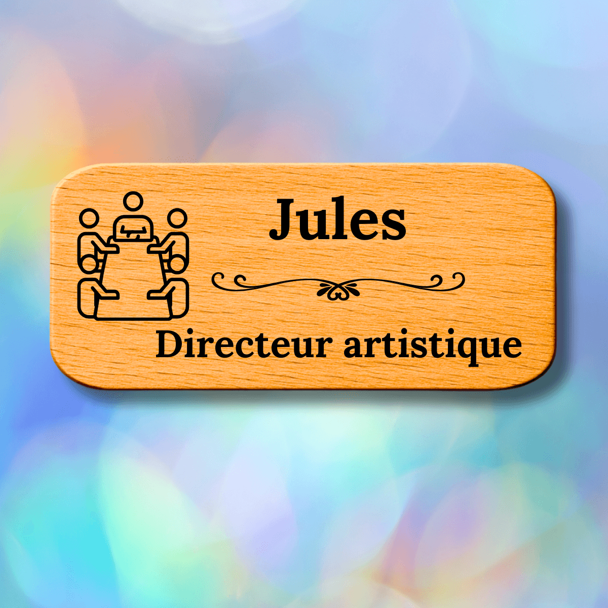 Badges en bois personnalisés - Directeur artistique
