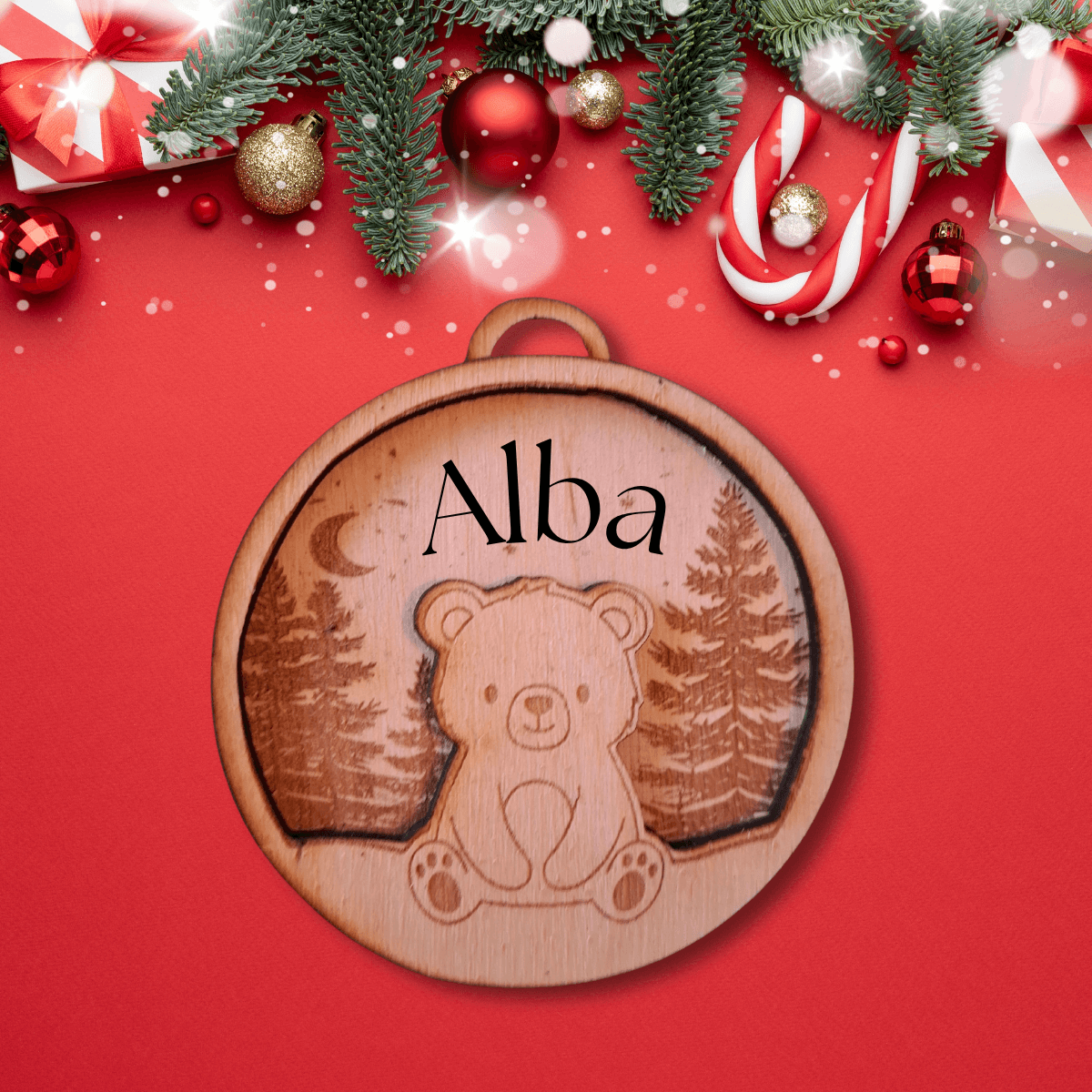 Boules de Noël personnalisées en bois – Image 4