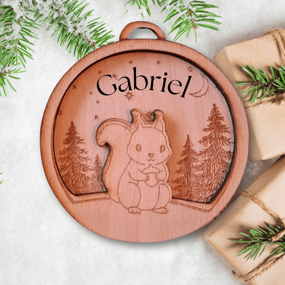 Boules de Noël personnalisées en bois – Image 2