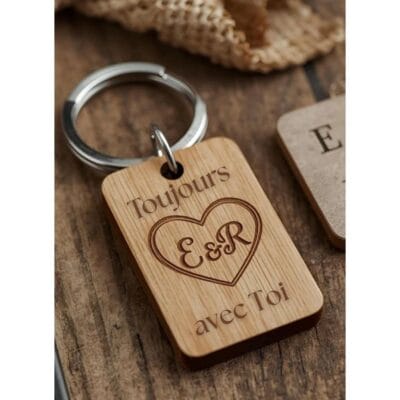 Porte-clé QR Code avec votre lien et votre texte et votre image personnalisé