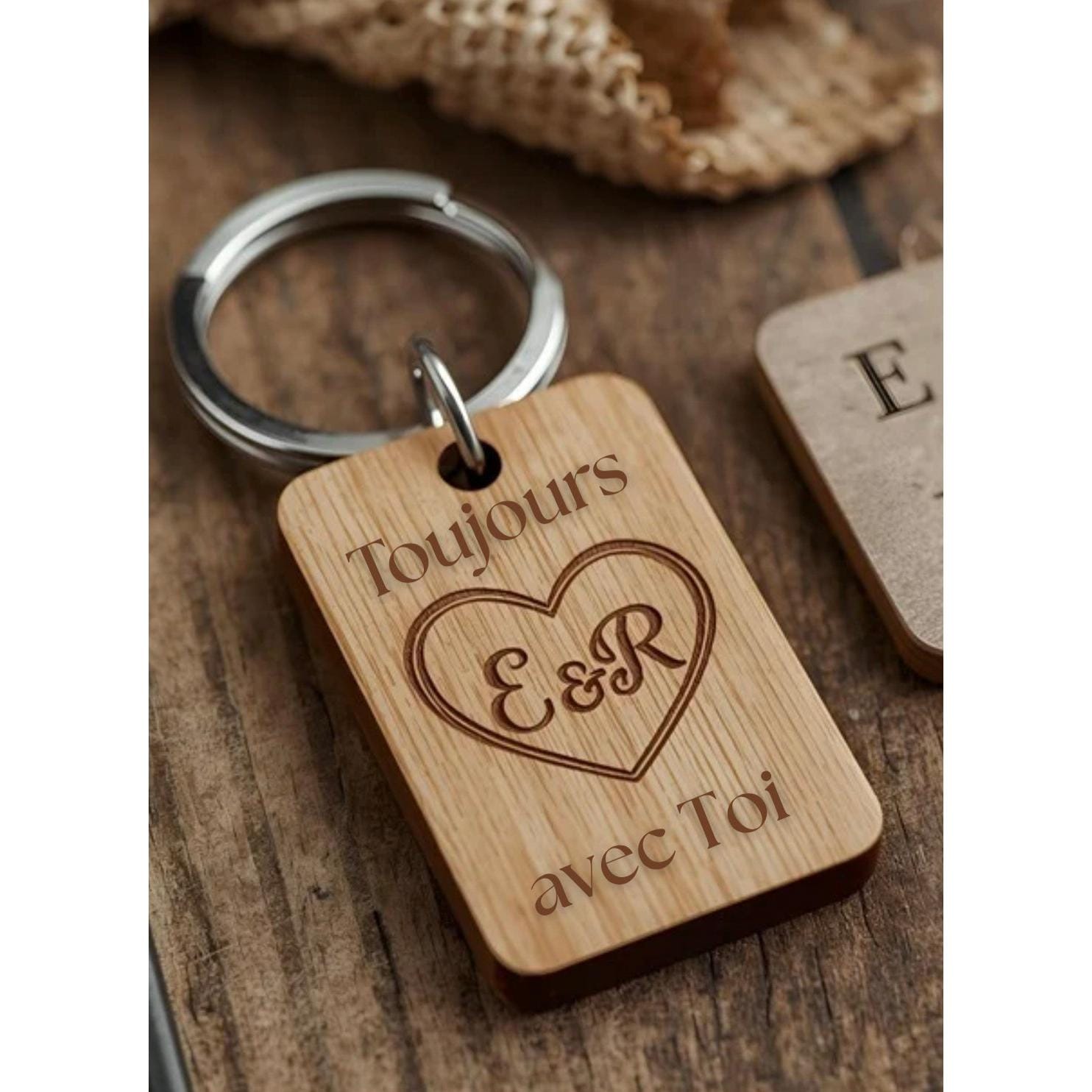 Porte-clé QR Code avec votre lien et votre texte et votre image personnalisé